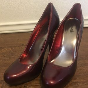 Red Mary Jane heels